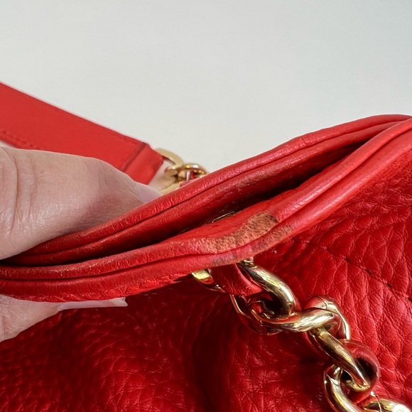 Tory Burch Marion Red/Orange Slouchy Tote w/Dust Bag - Picture 9 of 16